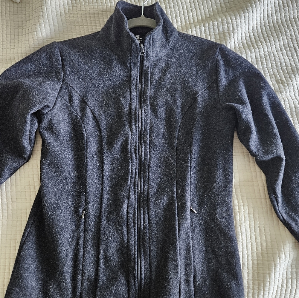 WoolX DISCONTINUED wool boucle BRINLEY jacket charcoal small